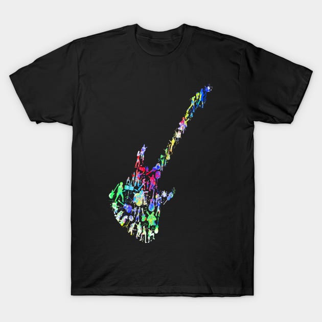 E Guitar Musician Musical Instruments Gift Colorful T-Shirt by Littlelimehead